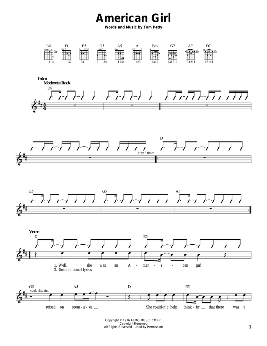 American Girl American Girl Acoustic Guitar scores gallery preview page 1