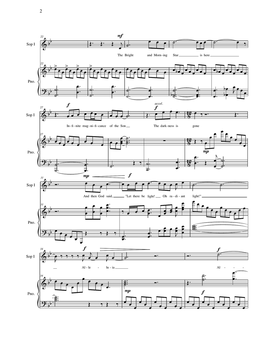 Light for Soprano and Piano Choir scores gallery preview page 2