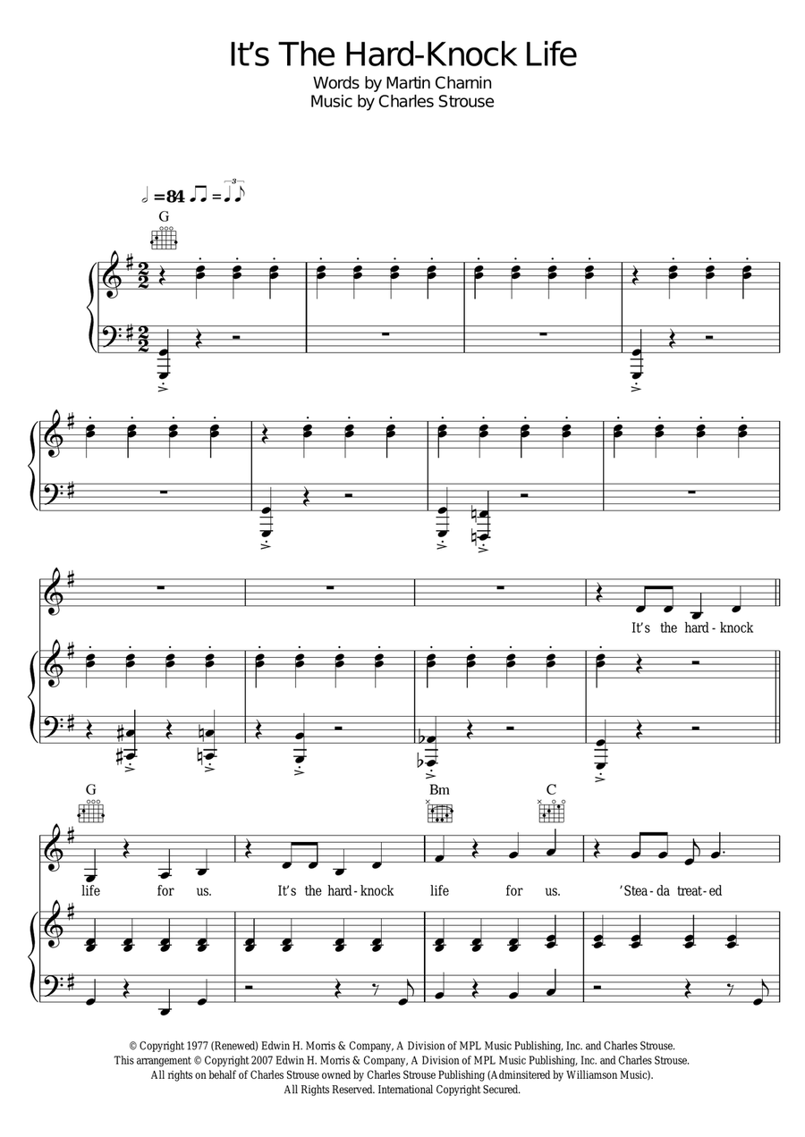 It's The Hard-Knock Life (from Annie) Guitar scores gallery preview page 1