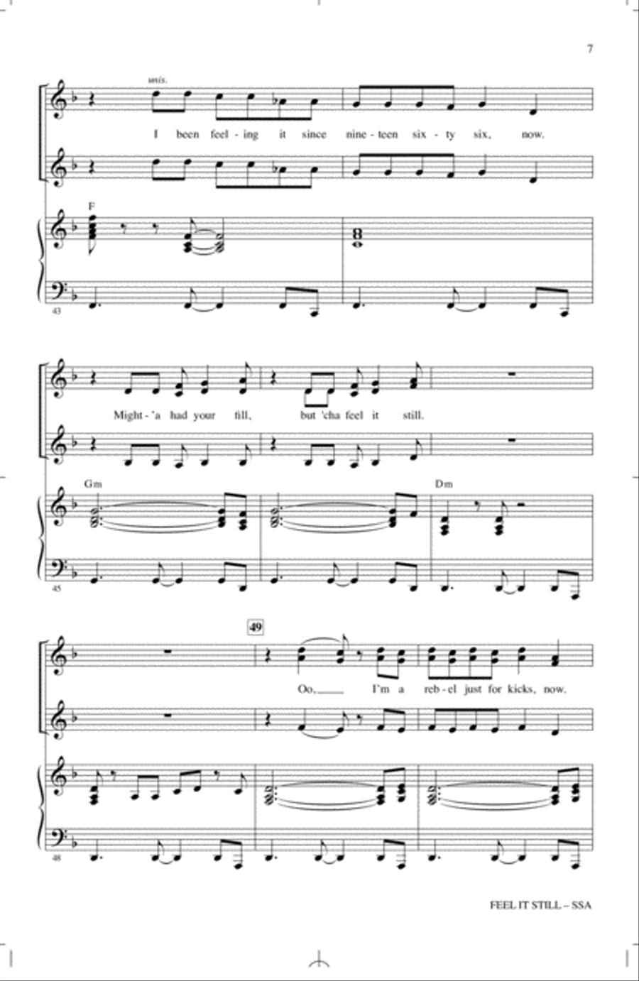 Feel It Still Feel It Still SSA scores gallery preview page 6
