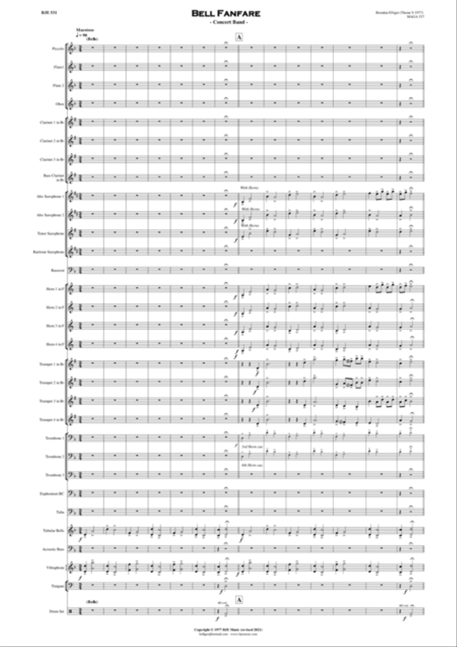 Bell Fanfare - Concert Band Score and Parts PDF Concert Band scores gallery preview page 2