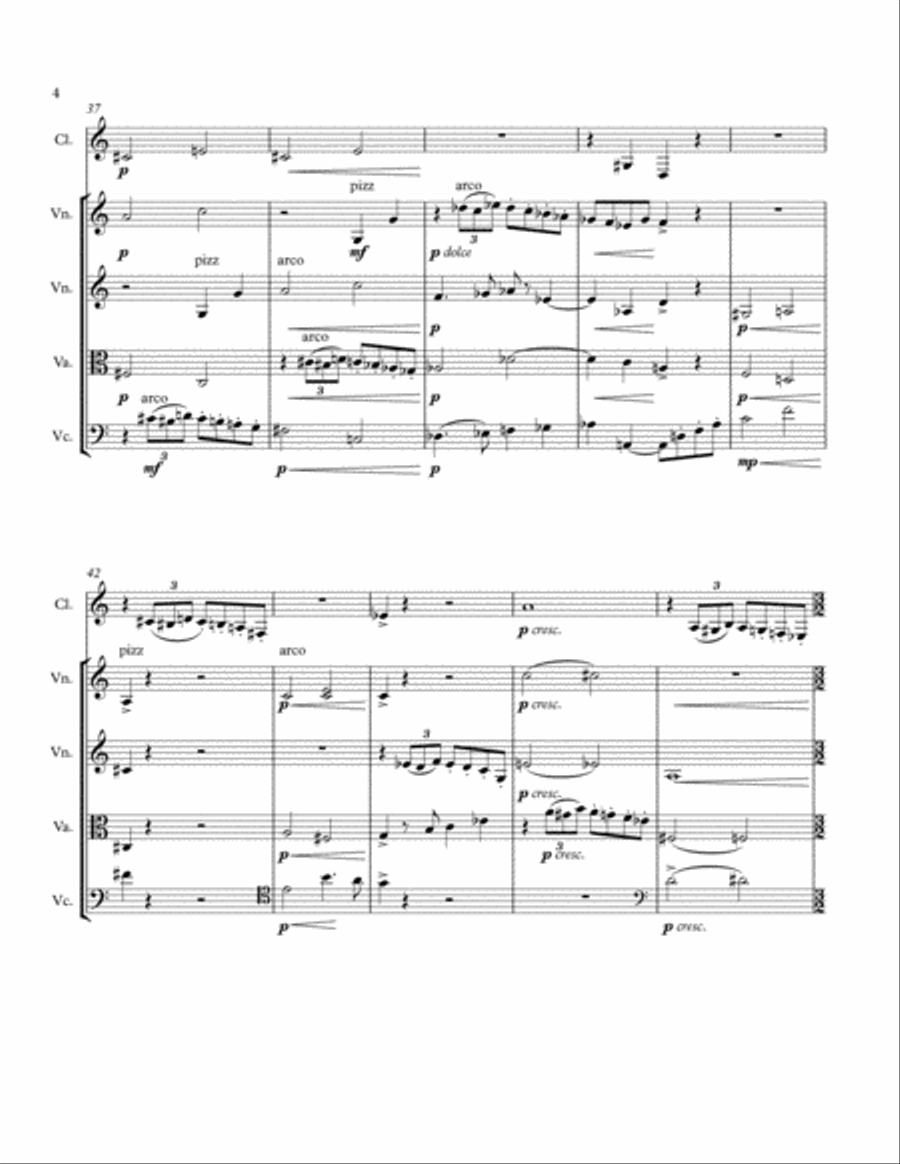 Clarinet Quintet on Hebrew-ish Themes, op. 50 Clarinet Quintet scores gallery preview page 4
