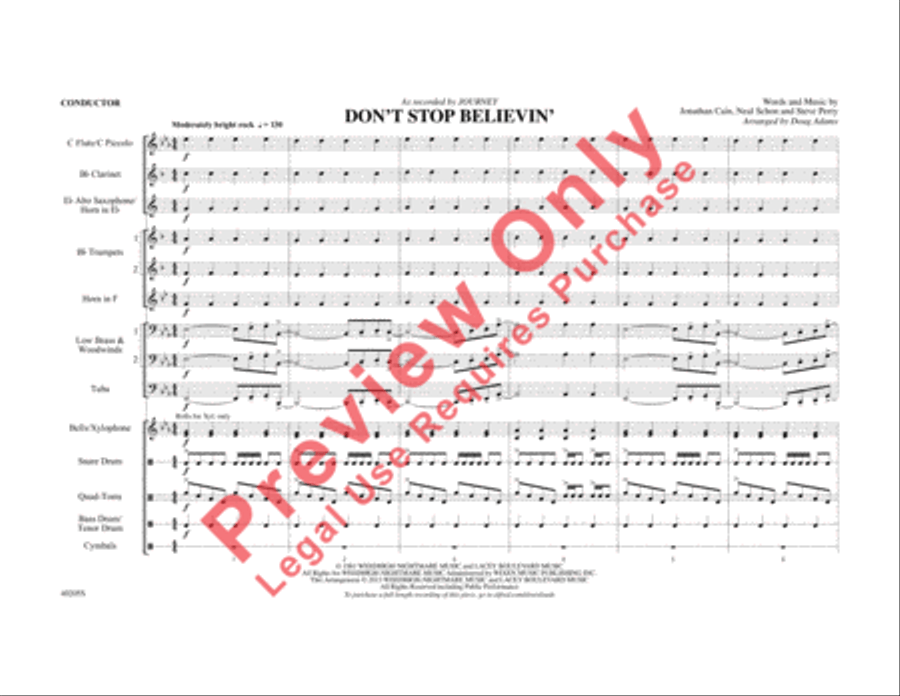 Don't Stop Believin' Marching Band scores gallery preview page 9