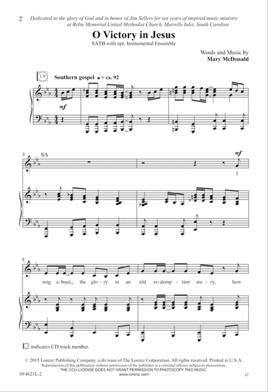 O Victory in Jesus 4-Part scores gallery preview page 2