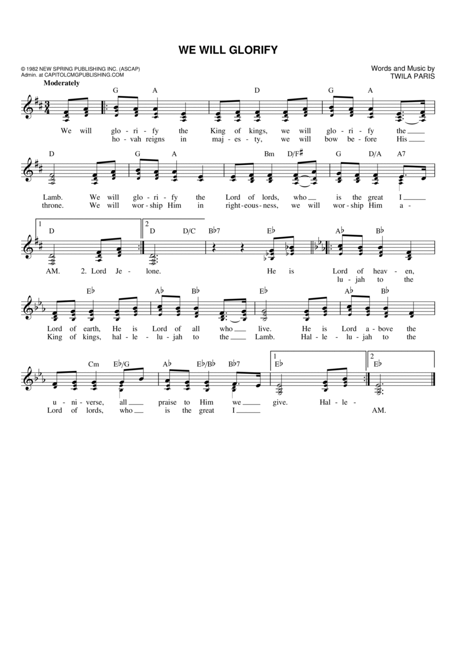 We Will Glorify Flute scores gallery preview page 1