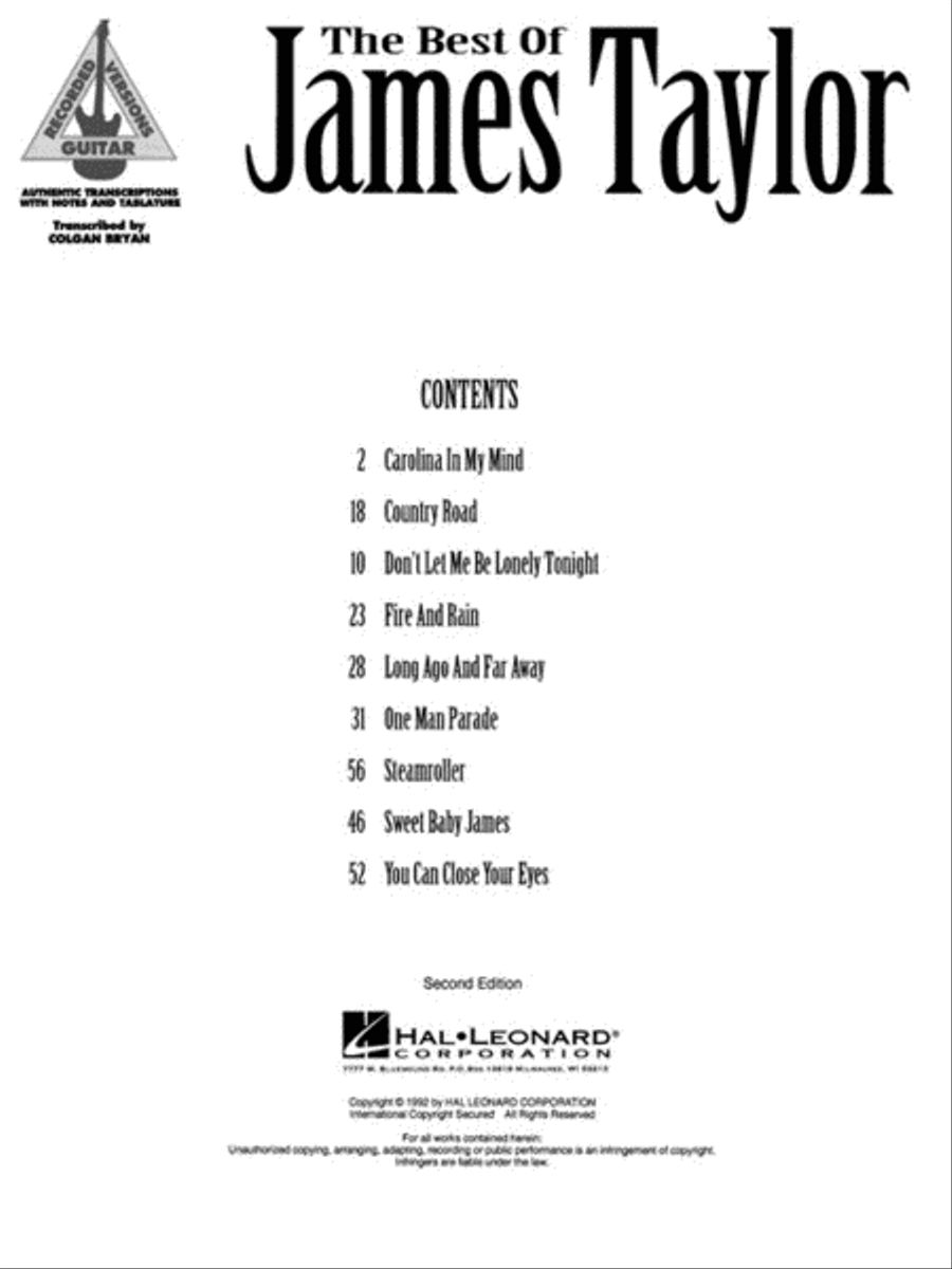 The Best of James Taylor Electric Guitar scores gallery preview page 2
