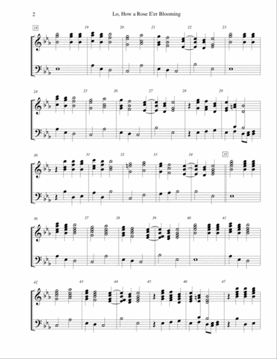 Lo, How a Rose E'er Blooming - for 3-octave handbell choir 3-Octaves scores gallery preview page 2