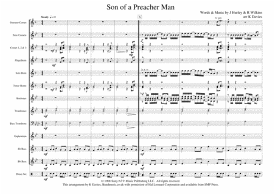 Son Of A Preacher Man Small Ensemble scores gallery preview page 1