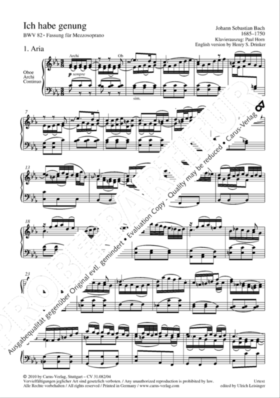 I have enough (Ich habe genung) Mezzo-Soprano Voice scores gallery preview page 3