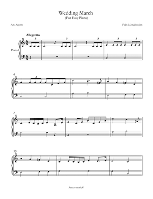 wedding march mendelsohn easy piano sheet music