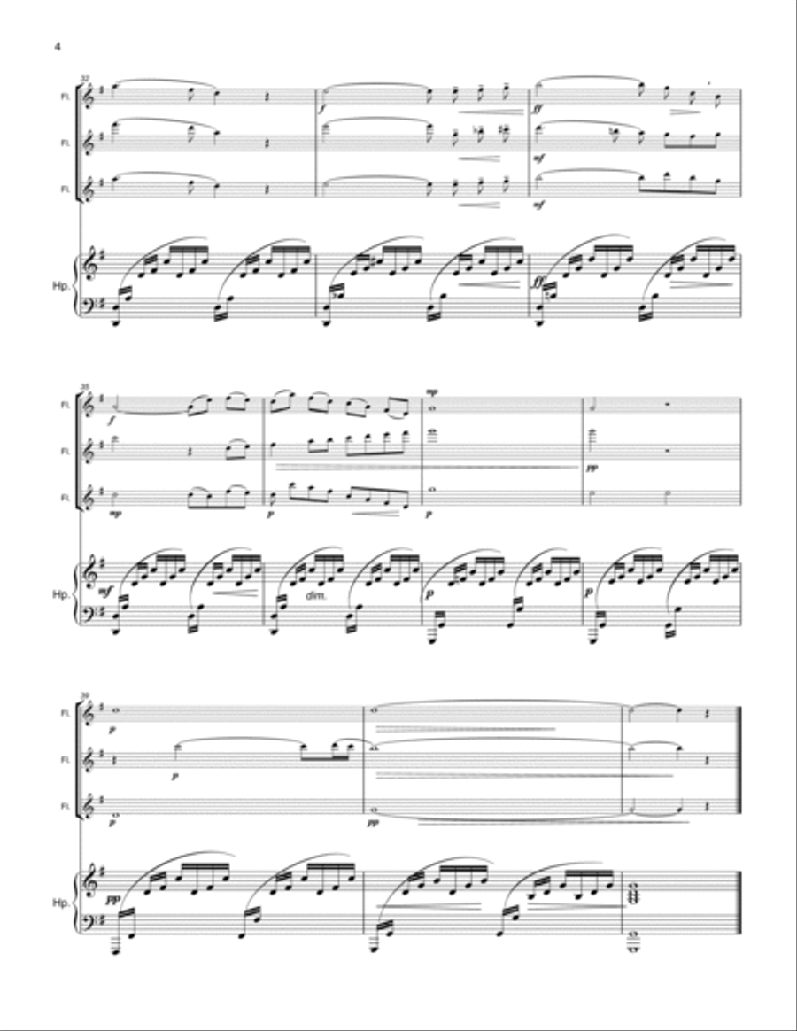 Ave Maria for 3 Flutes and Harp Small Ensemble scores gallery preview page 5