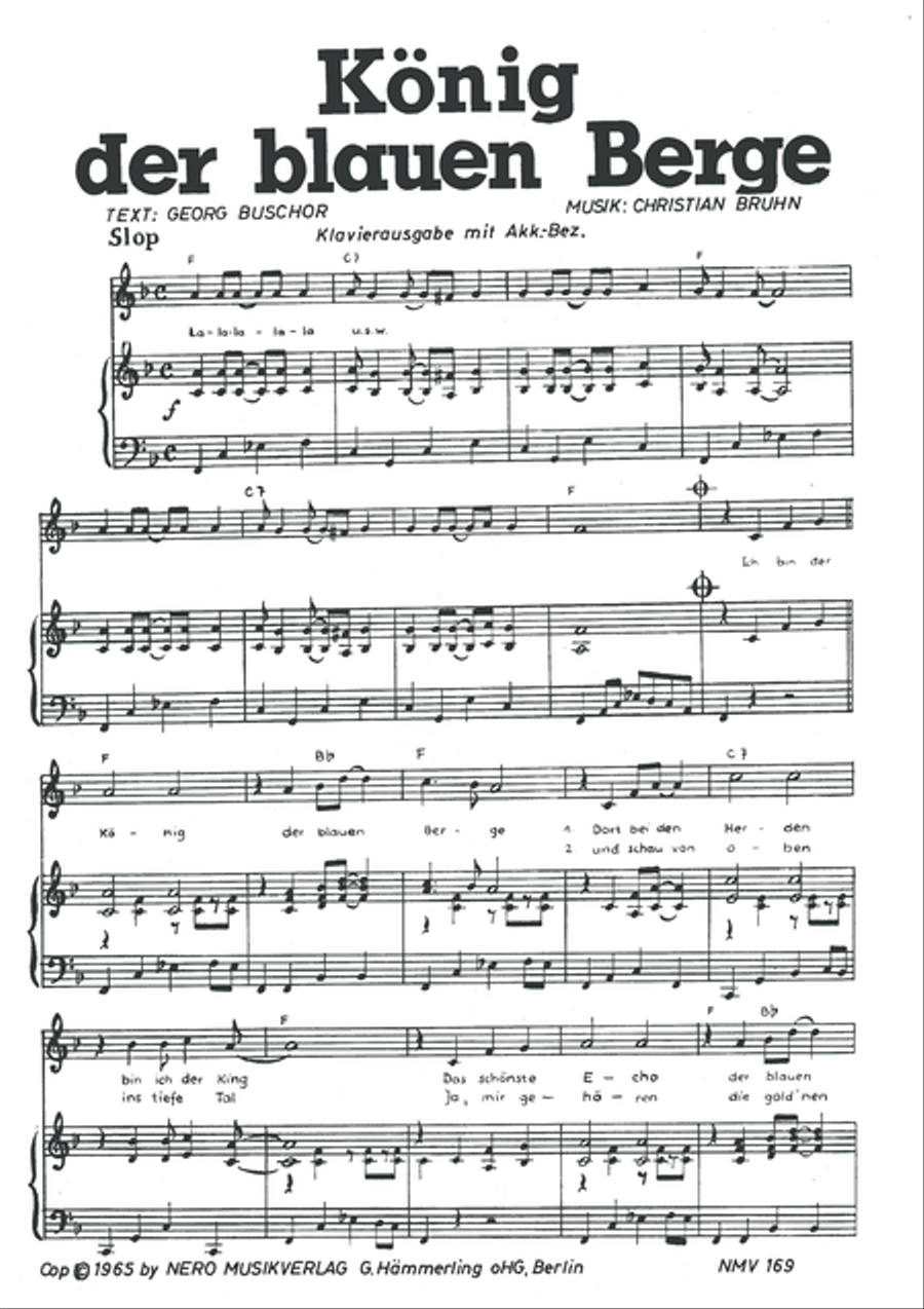 Konig der blauen Berge Piano, Vocal scores gallery preview page 3