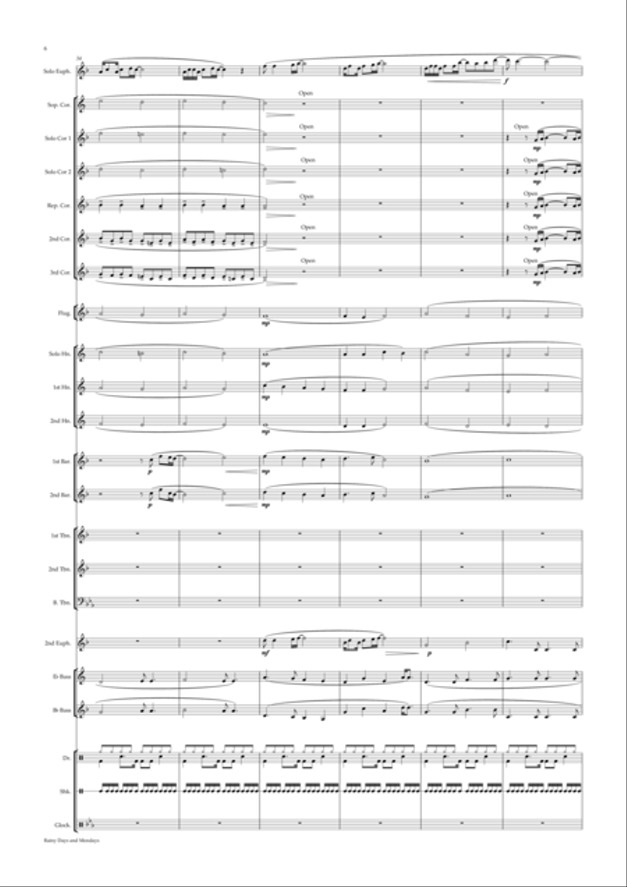 Rainy Days And Mondays Brass Band scores gallery preview page 6