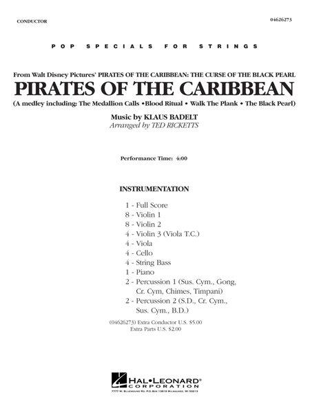 Pirates of the Caribbean (Medley) (arr. Ted Ricketts) - Full Score