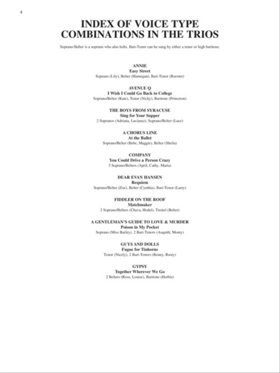 Singer's Musical Theatre Anthology Trios Voice scores gallery preview page 4