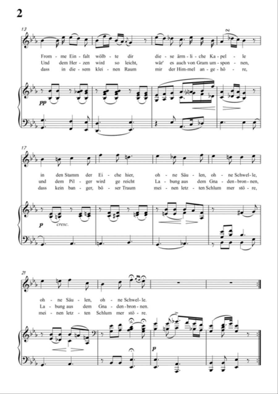 Schubert-Das Marienbild in bE for Vocal and Piano Voice scores gallery preview page 3