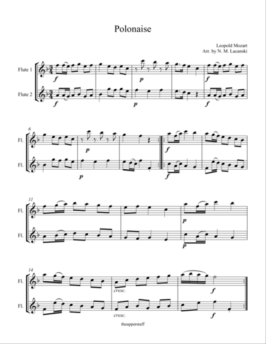 Polonaise Flute Solo scores gallery preview page 1