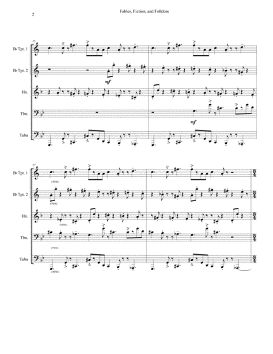 Fables, Fiction, and Folklore Brass Ensemble scores gallery preview page 2