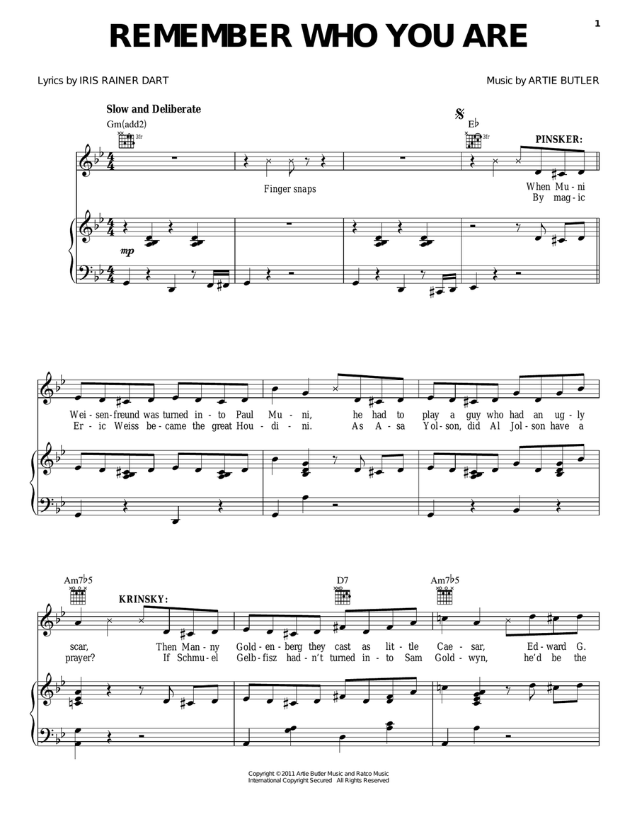 Remember Who You Are Remember Who You Are Piano, Vocal, Guitar scores gallery preview page 1