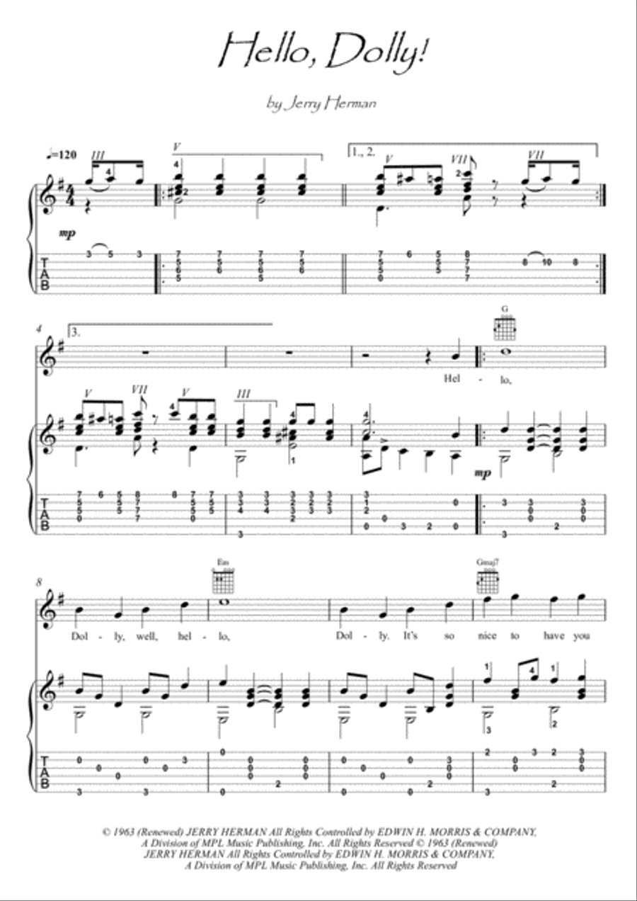 Hello, Dolly! Electric Guitar scores gallery preview page 1
