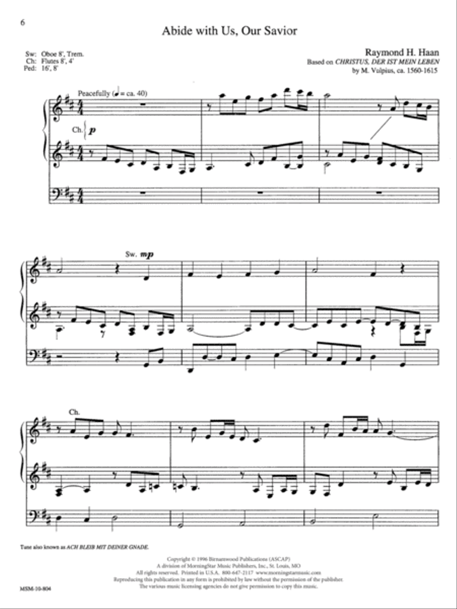 Abide With Us, Our Savior, 2 Settings Organ scores gallery preview page 2