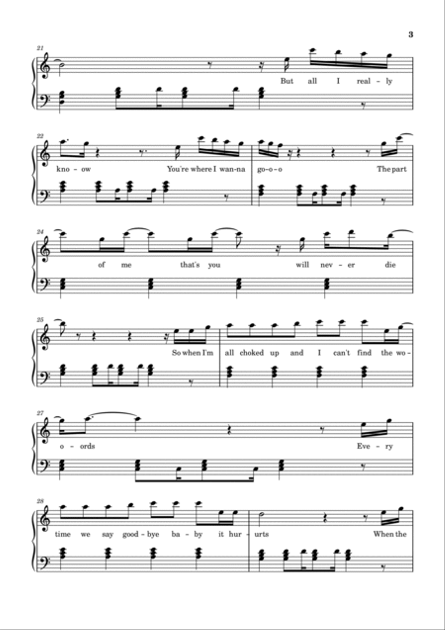 Always Remember Us This Way Piano Solo scores gallery preview page 3