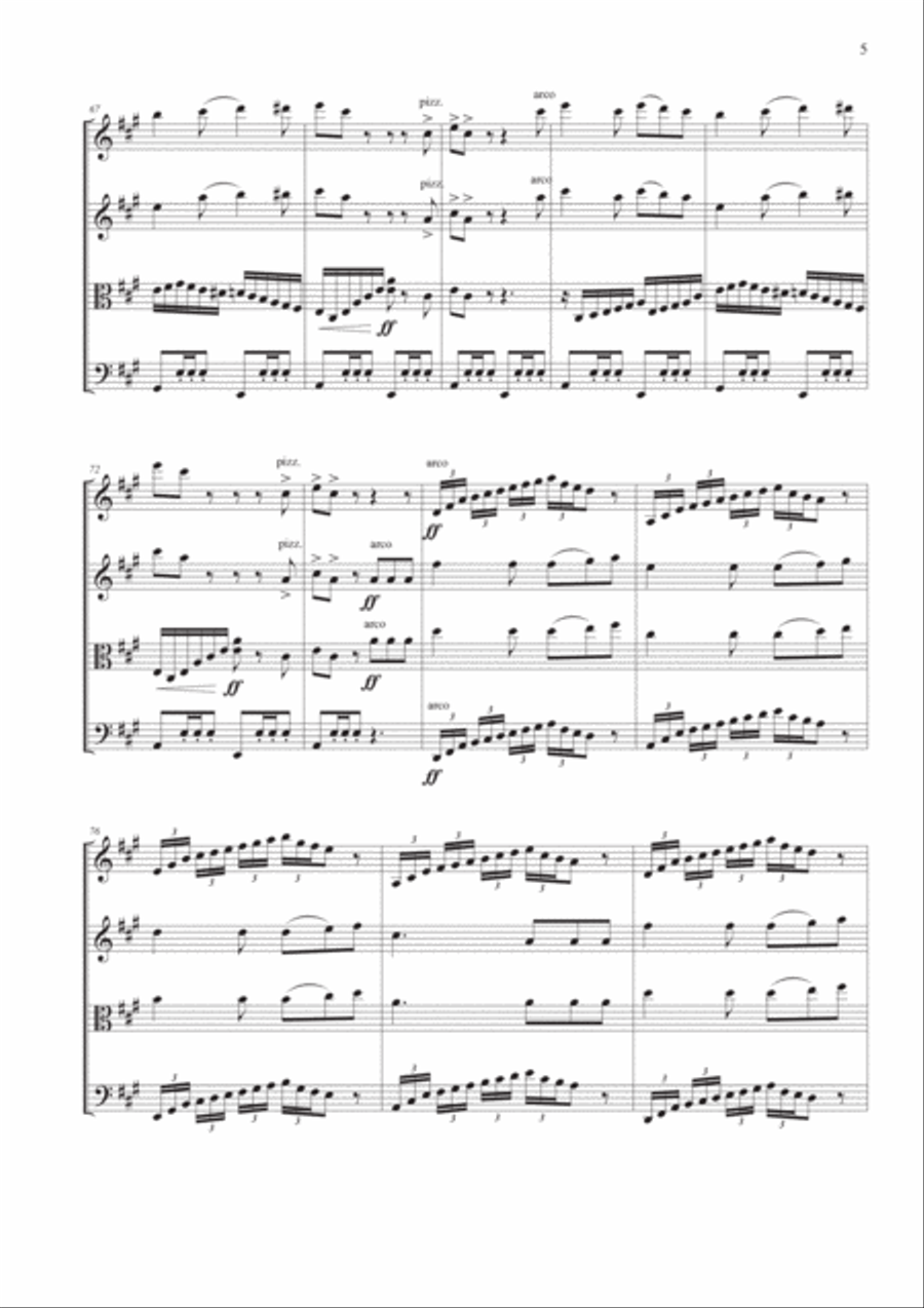 Capriccio Italien for String Quartet String Quartet scores gallery preview page 5