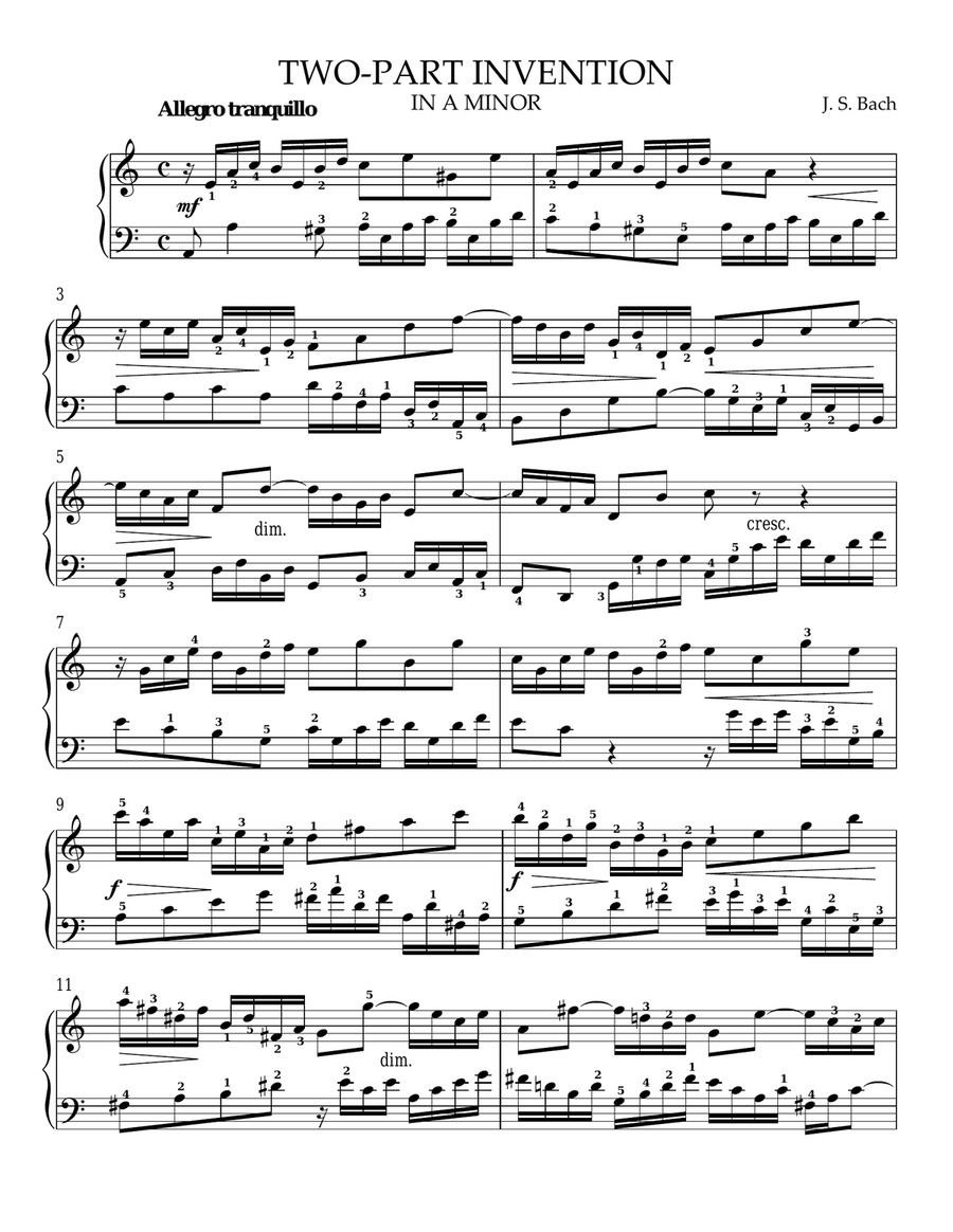 Two-Part Invention in A Minor