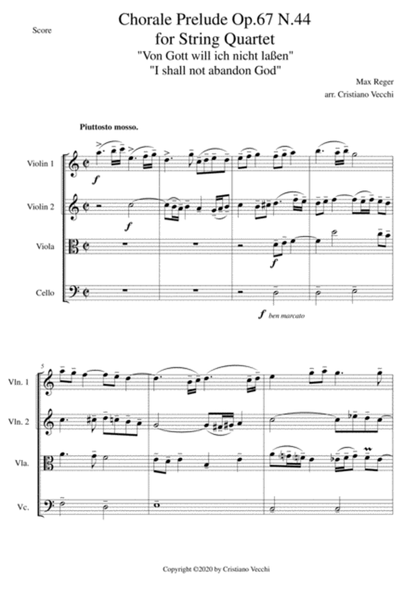Chorale Prelude Op.67 N.44 for String Quartet image number null