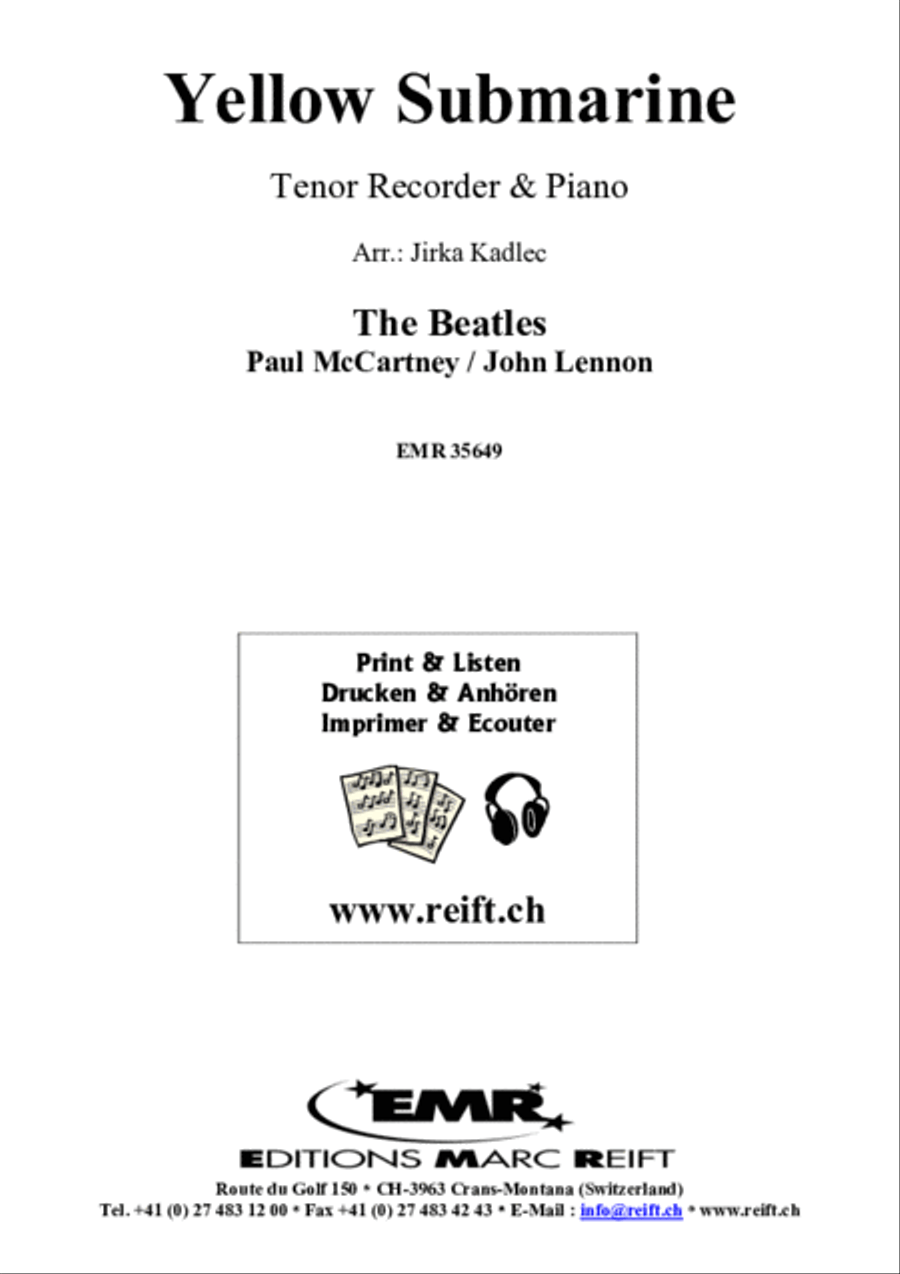 Yellow Submarine by John Lennon Tenor Recorder - Sheet Music page 2