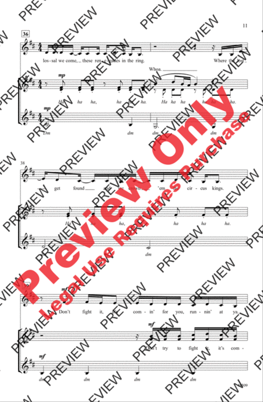 The Greatest Show A Cappella scores gallery preview page 11