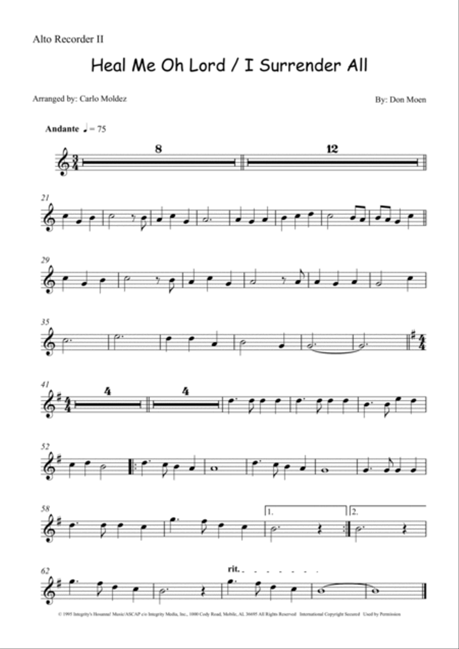 Heal Me O Lord Small Ensemble scores gallery preview page 2