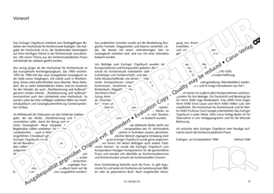 Esslinger Orgelbuch, Bd. I: Intonationen