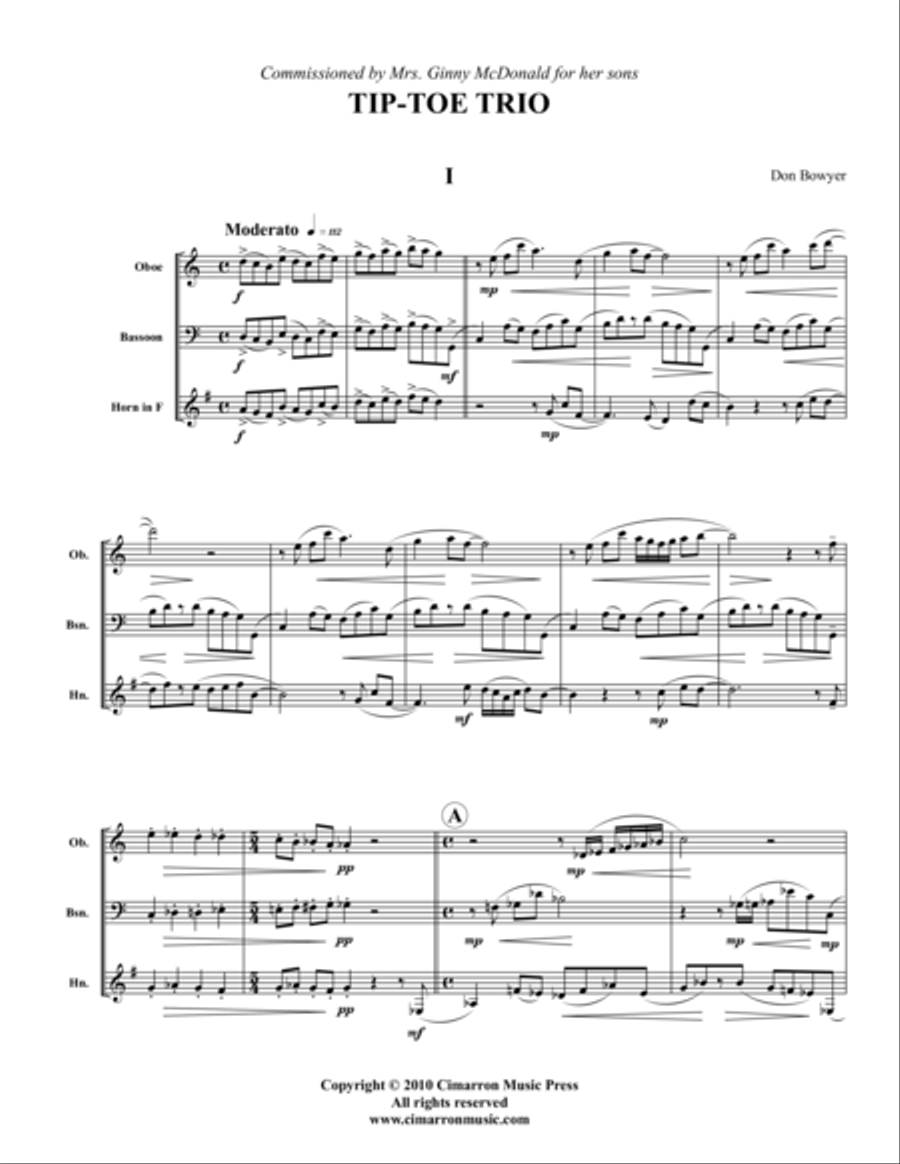 Tip-Toe Trio Bassoon scores gallery preview page 1
