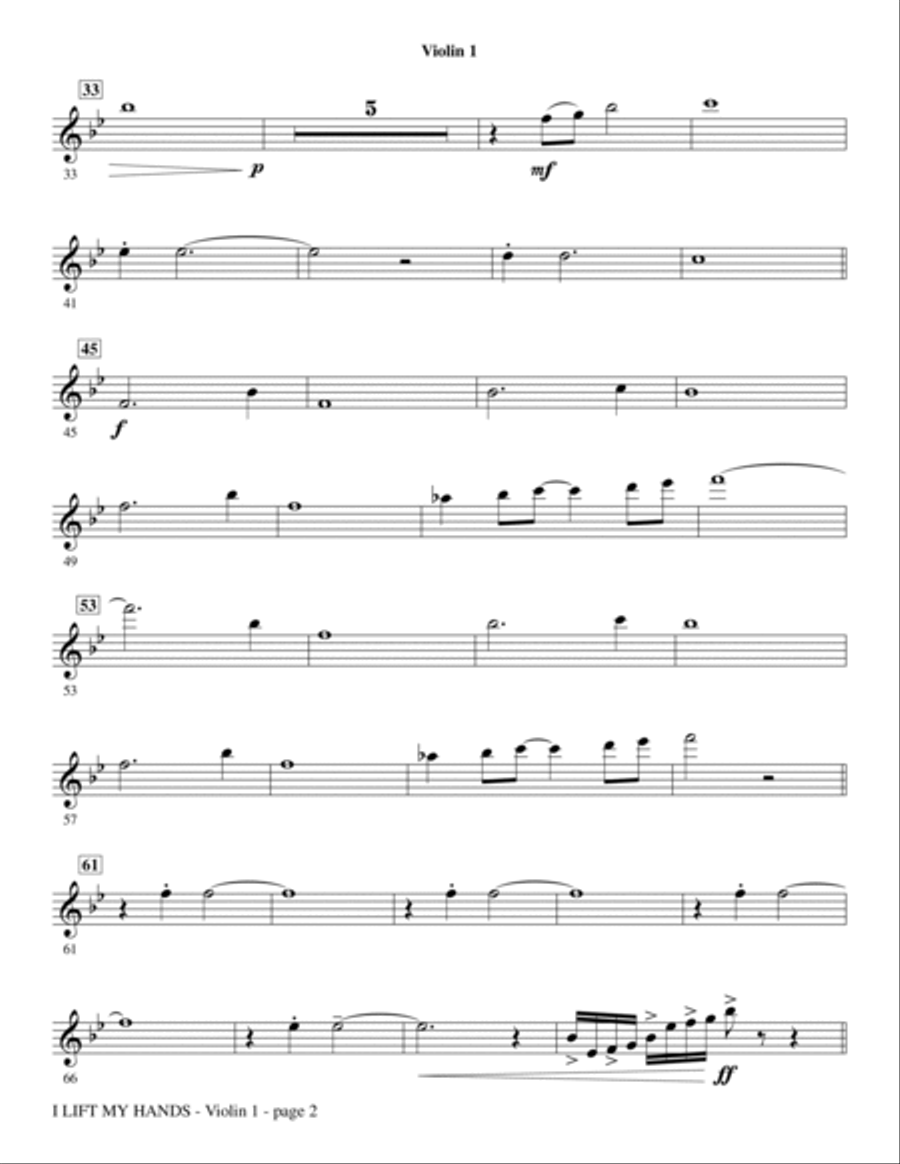 I Lift My Hands - Violin 1 Choir scores gallery preview page 2