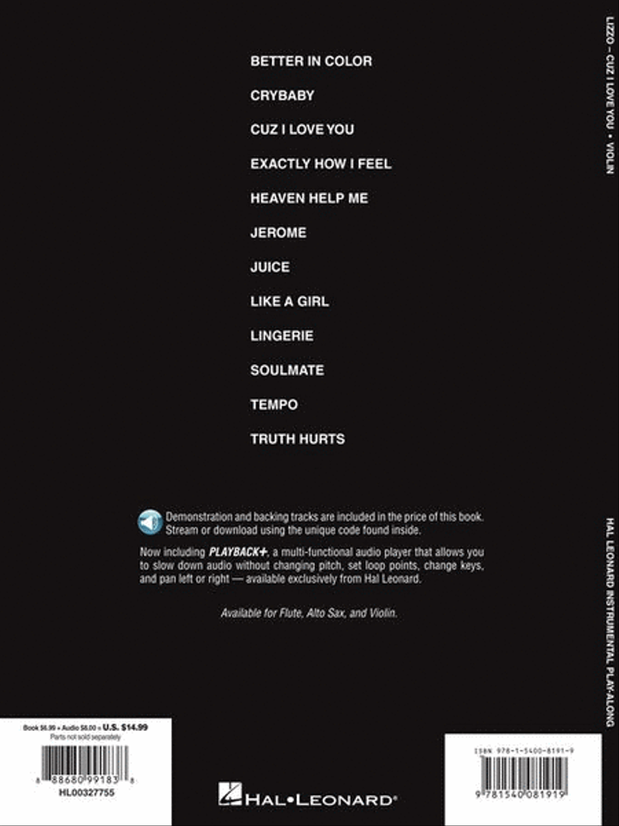 Lizzo - Cuz I Love You Instrumental Play-Along for Violin Violin Solo scores gallery preview page 5