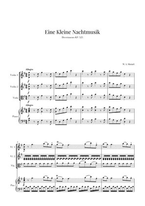 Book cover for Eine Kleine Nachtmusik for 2 Violins, Viola and Piano