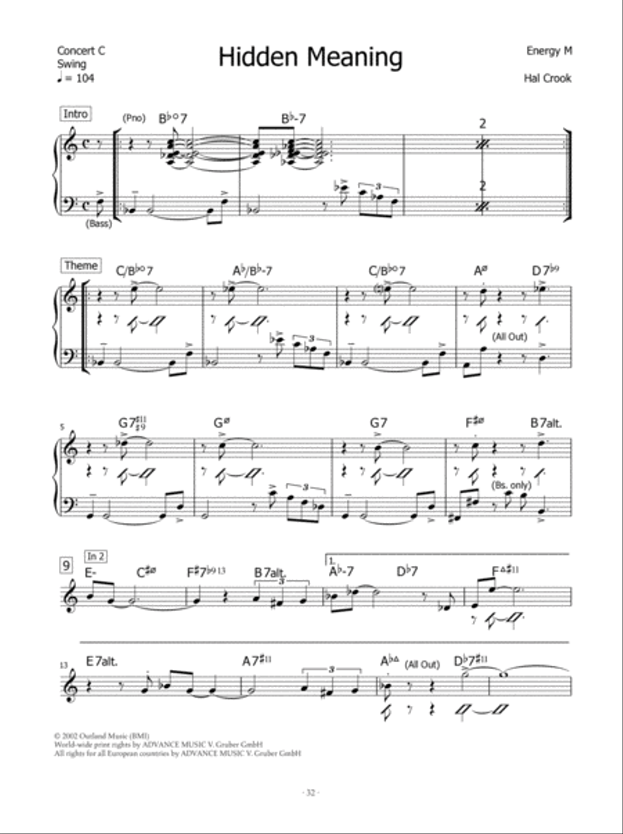 The Music of Hal Crook Piano scores gallery preview page 7
