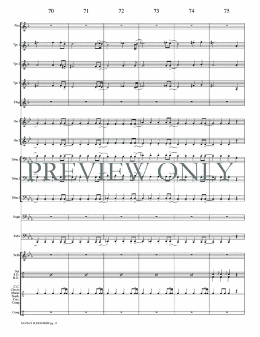 Santa's Sleigh Ride Small Ensemble scores gallery preview page 15
