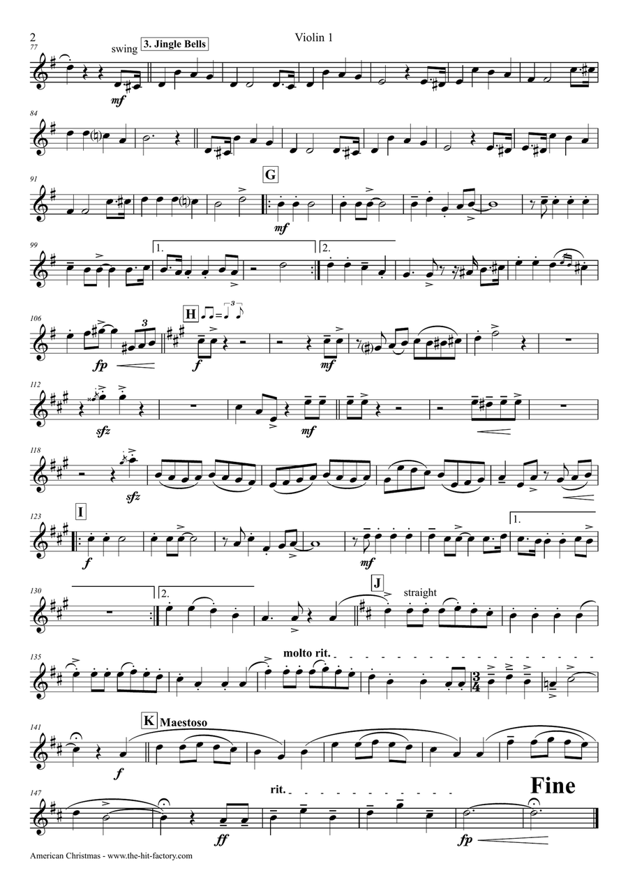 American Christmas - Mash up Rondo of best Christmas Songs - Violin Duet String Duet scores gallery preview page 5