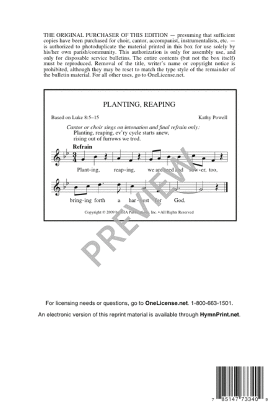 Planting, Reaping Planting, Reaping 3-Part scores gallery preview page 12