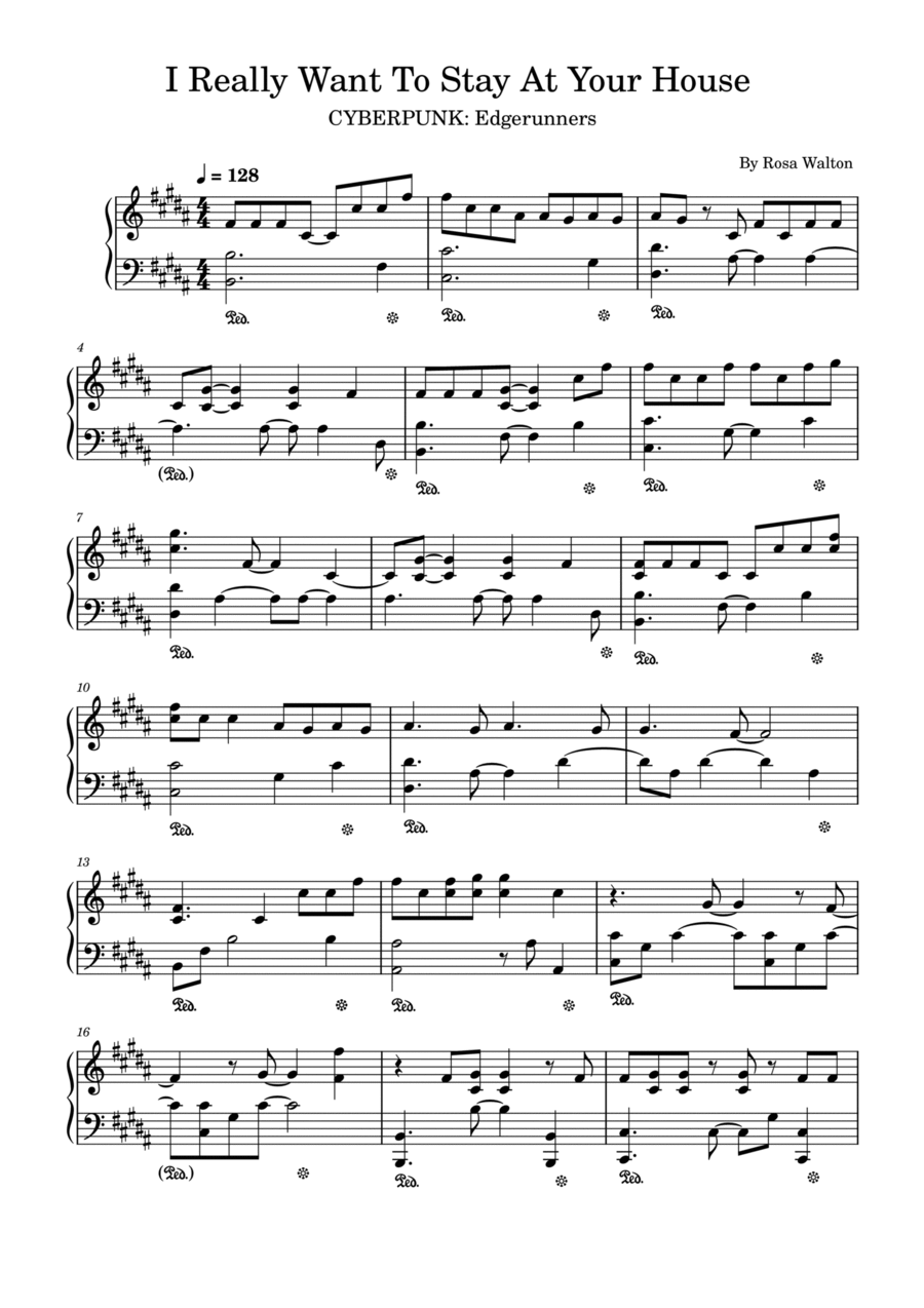 I Really Want To Stay At Your House Easy Piano scores gallery preview page 1