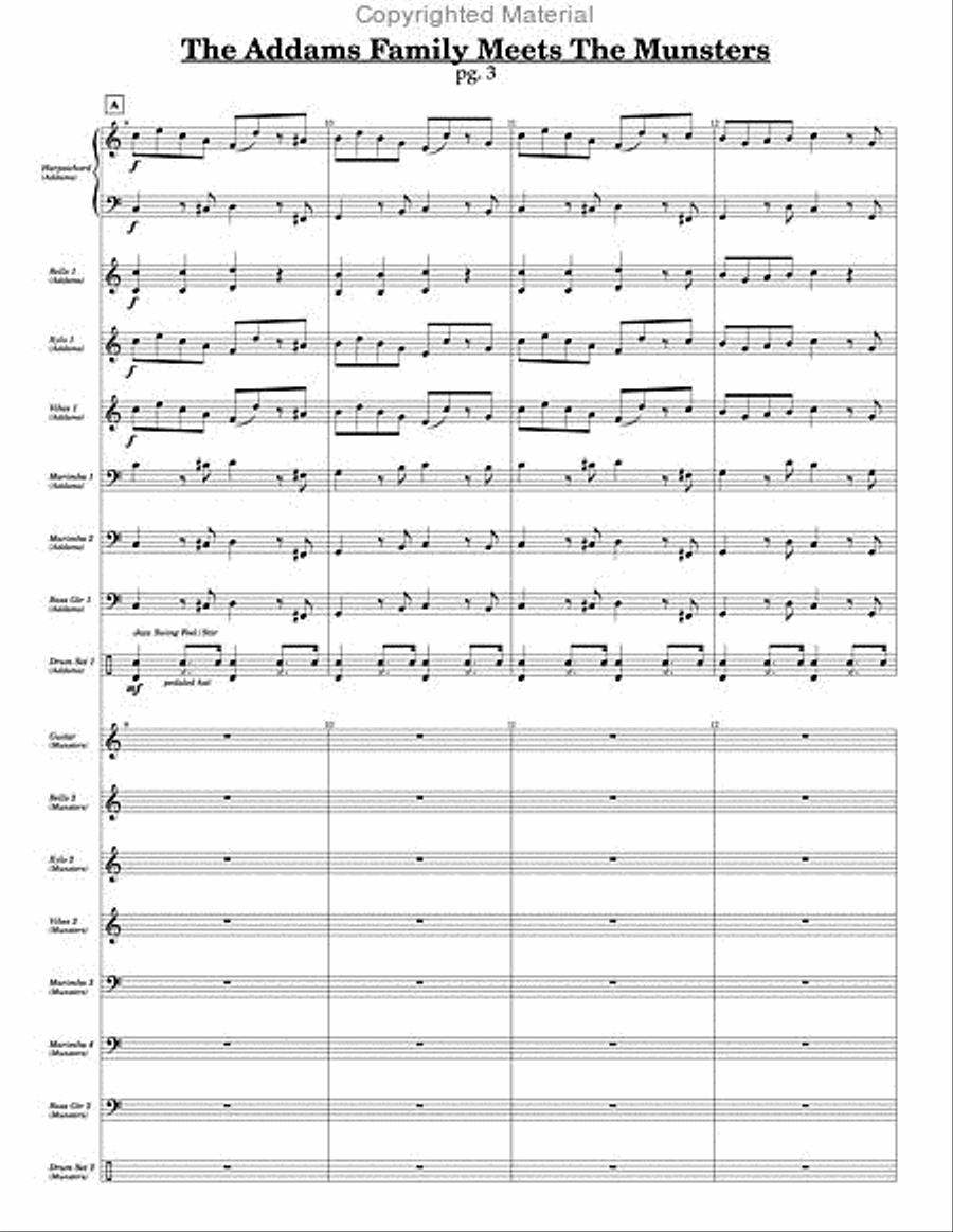 Addams Family Meets the Munsters, The Percussion Ensemble scores gallery preview page 4