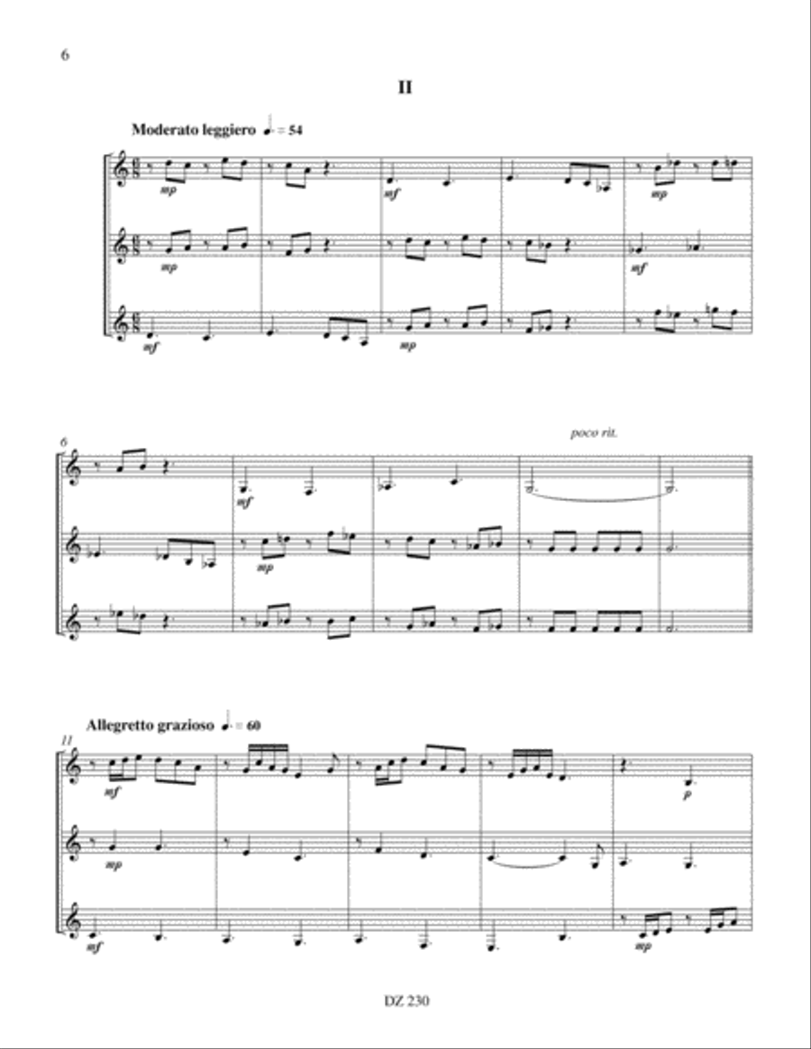 Trois danses capricieuses Guitar Ensemble scores gallery preview page 6