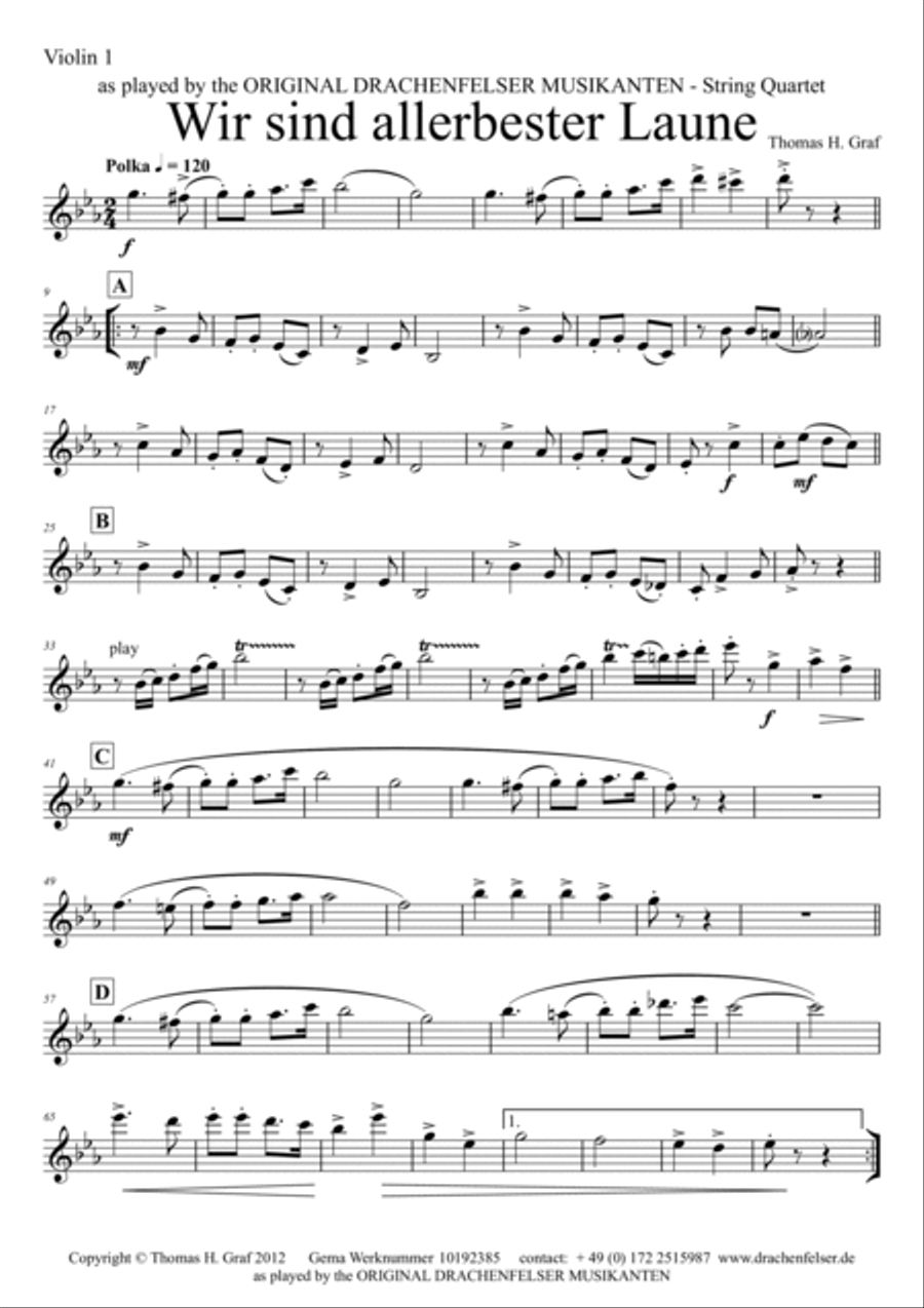 Wir sind allerbester Laune (String Quartet) String Quartet scores gallery preview page 4