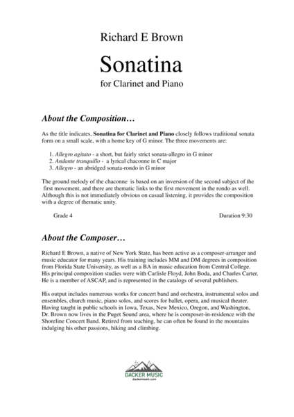 Sonatina for Clarinet and Piano image number null