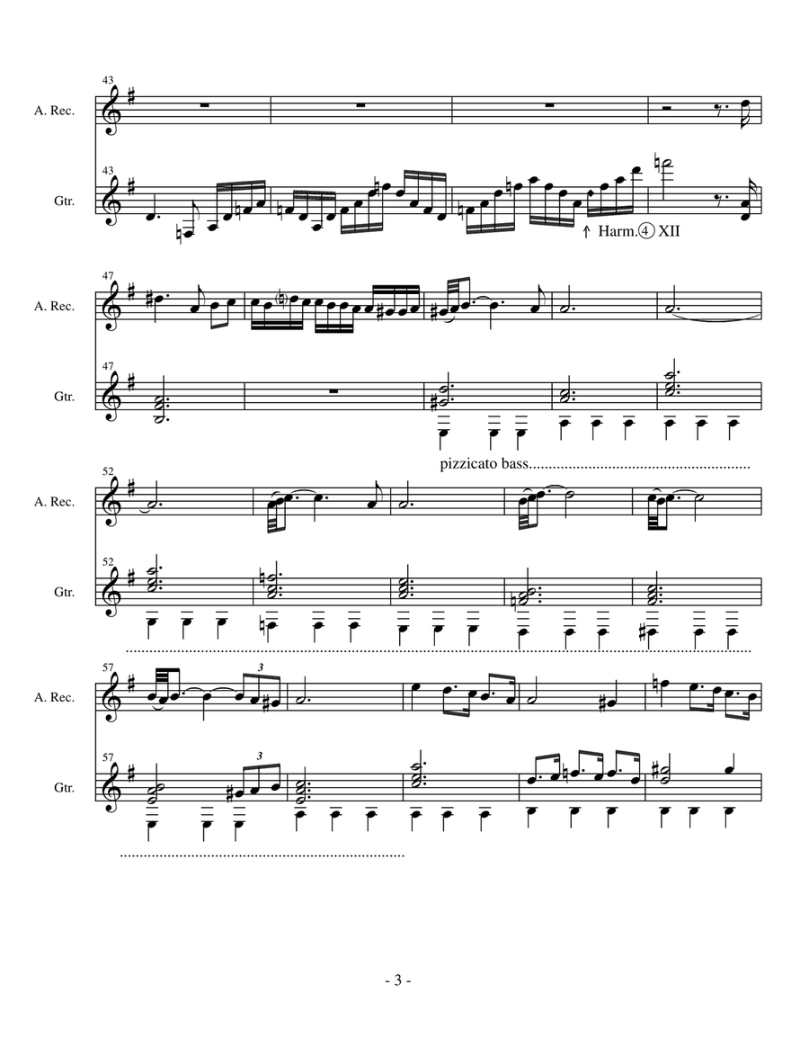 Adagio (Albinoni/Giazotto - arr. Pinno for flute [or alto recorder] and classical guitar) Small Ensemble scores gallery preview page 4