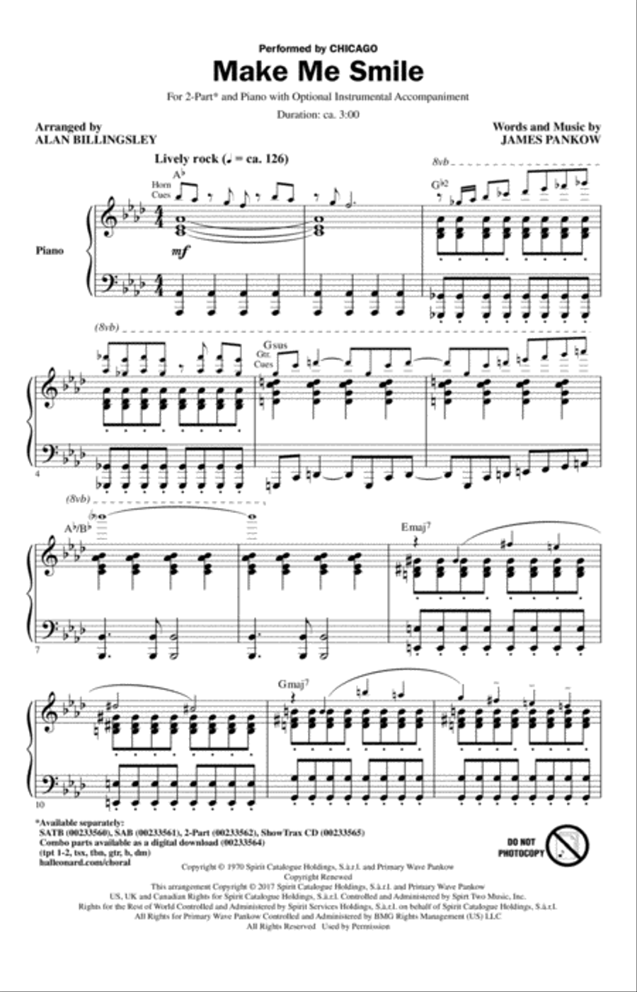 Make Me Smile Make Me Smile 2-Part scores gallery preview page 1