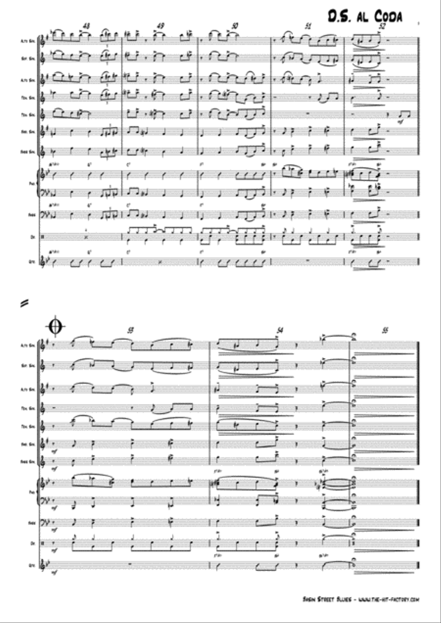 Basin Street Blues Saxophone Quintet scores gallery preview page 5