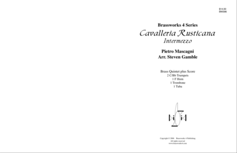 Cavalleria Rusticana - Intermezzo Brass Quintet scores gallery preview page 1